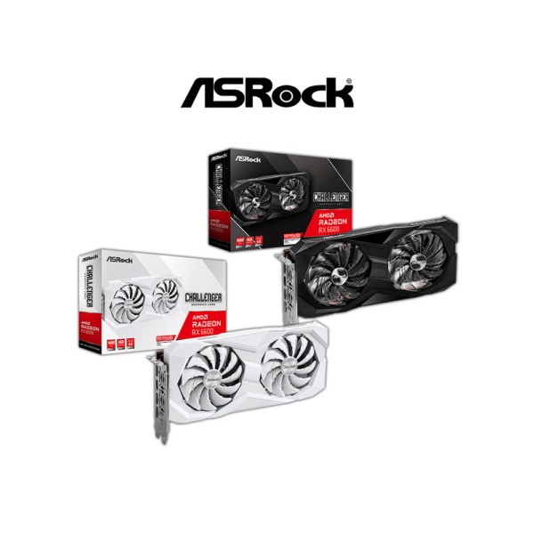 Asrock AMD Radeon RX6600 Challenger 8GB Black | White GPU Video Card