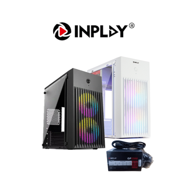 Inplay Lite X220 + Power Supply PSU + 2 RGB Fans MATX Desktop PC Case