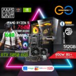AMD Ryzen 5 7600 + RTX 5050 Desktop PC Build Bundle Set