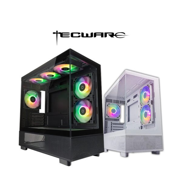 Tecware Infinity M Dual Tempered Glass MATX Black | White PC Case