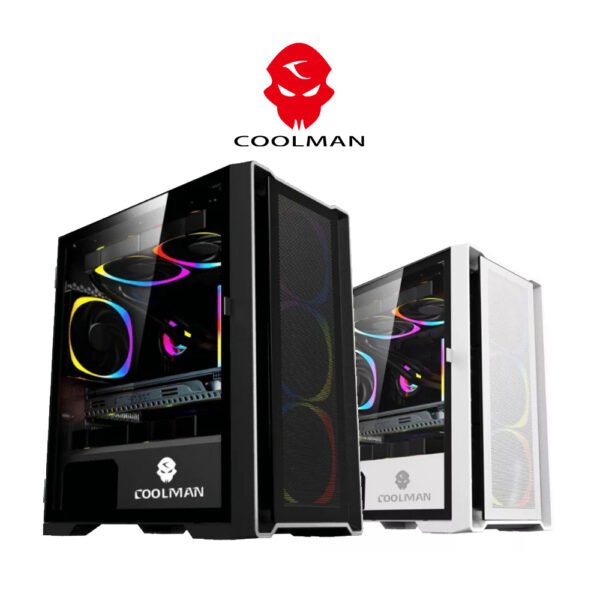 Coolman Ruby 3 RGB Fans MATX Black | White PC Case