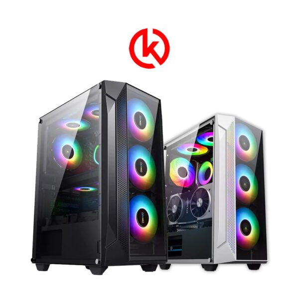 Keytech T1000 ATX Tempered Glass Black | White PC Case