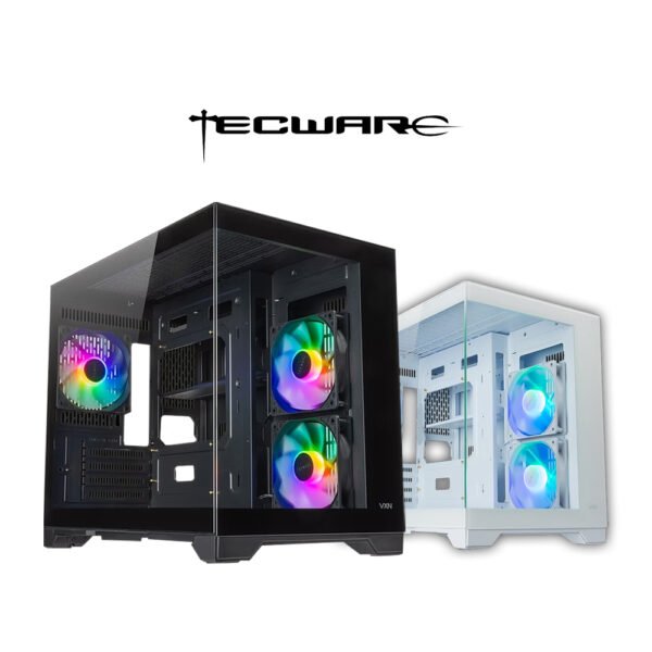 Tecware VXN EVO Dual Chamber MATX Black | White PC Case