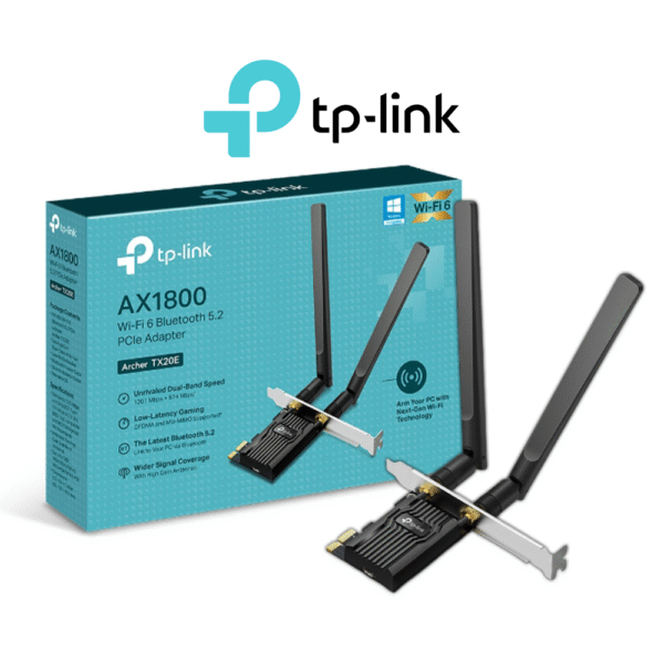TP-Link Archer TX20E AX1800 Wi-Fi 6 Bluetooth 5.2 PCIe Adapter