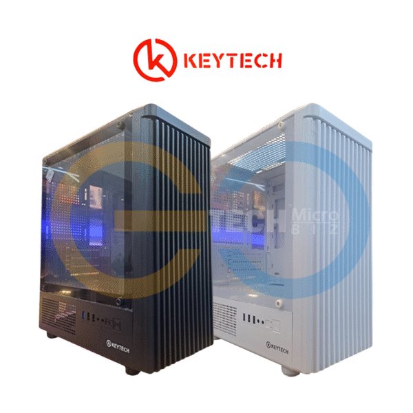 Keytech ART Black | White Tempered MATX Desktop PC Case