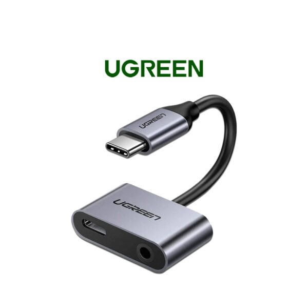 UGREEN 50596 USB Type C Male to 3.5mm Audio + Type C Female Adapter