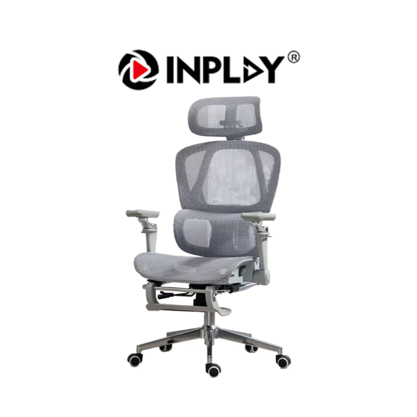 INPLAY EF180 Ergonomic Chair Adjustable Breathable Design with Foot Rest