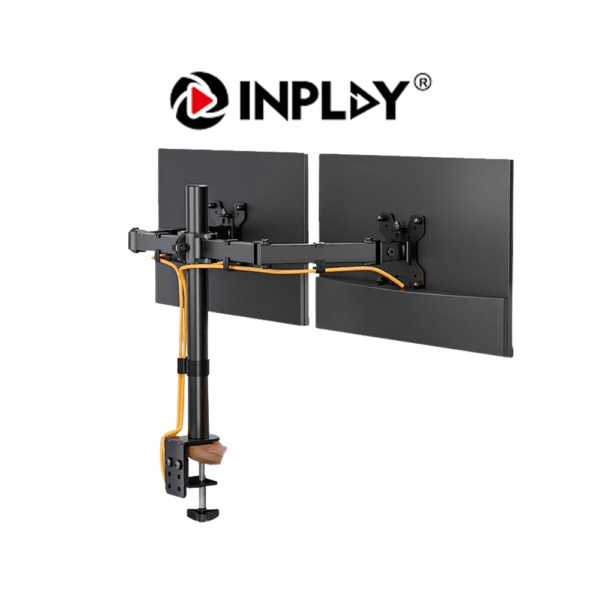Inplay KMT-2 Dual Arm Monitor Mount Adjustable With C Clamp Stand For 14-27" Monitor
