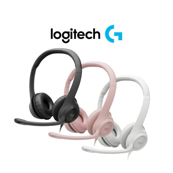 Logitech H390 USB Black | White | Pink Noise Cancelling Mic Headset