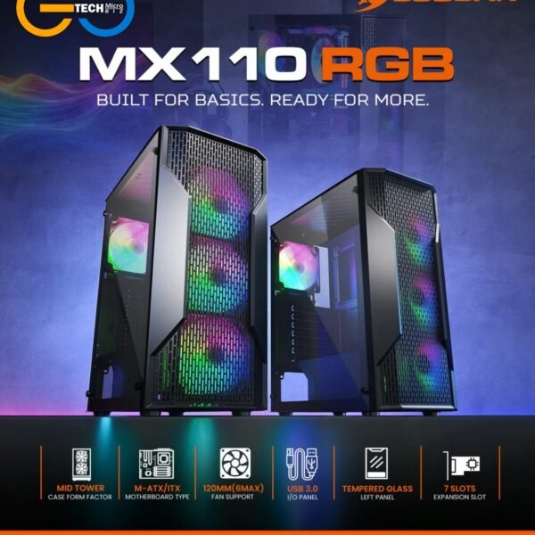 COUGAR MX110 + 4 RGB Fans Tempered Glass PC Case