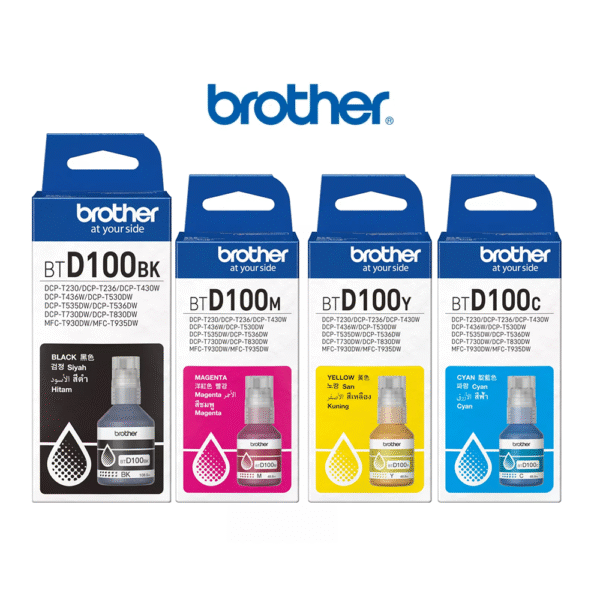 Brother BTD100 Black | Cyan | Magenta | Yellow Ink Geniune