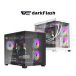 DarkFlash C285MP V2 MATX Black | White Tempered Glass Panoramic Side Transparent Desktop PC Case