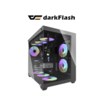 DarkFlash C285P V1 ATX Tempered Glass Panoramic Side Transparent Desktop PC Case (Black)