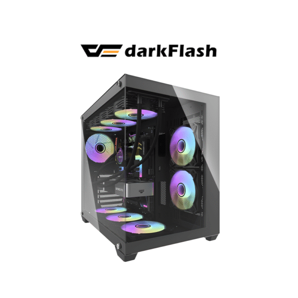 DarkFlash C285P ATX Tempered Glass Panoramic Side Transparent Desktop PC Case