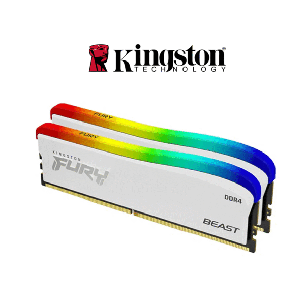 Kingston FURY Beast White RGB DDR4 16GB (8GB x 2) 3200MHz RAM