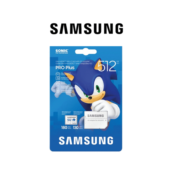Samsung Pro Plus Sonic The Hedgehog 512GB UHS-I 180MB/s Read microSDXC Card with Adapter Micro SD Card