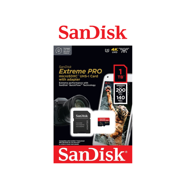 Sandisk Extreme Pro 1TB 200MB/S MICROSDXC UHS-1 Card With Adapter Micro SD Card