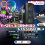 AMD Ryzen 5 7500X3D + RTX 5050 8GB | 16Gb RAM | AM5 Desktop PC Build Bundle Set