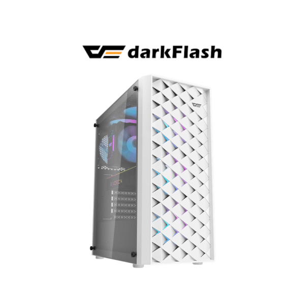 DarkFlash DK351 with 4 RGB Fans Luxury ATX PC Case (White)