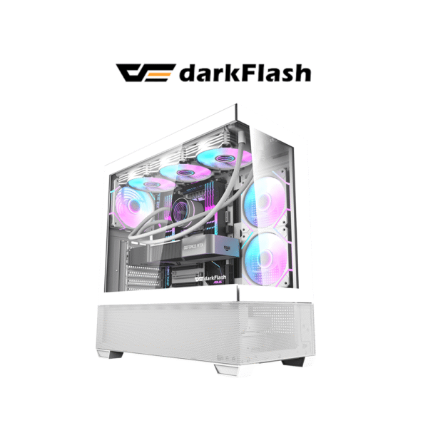 DarkFlash DS900 Air Panoramic Glass Side Panel ATX PC Case (White)