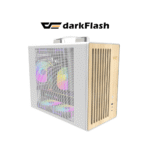 DarkFlash WD200 Wood Edition M-ATX PC Case (White)