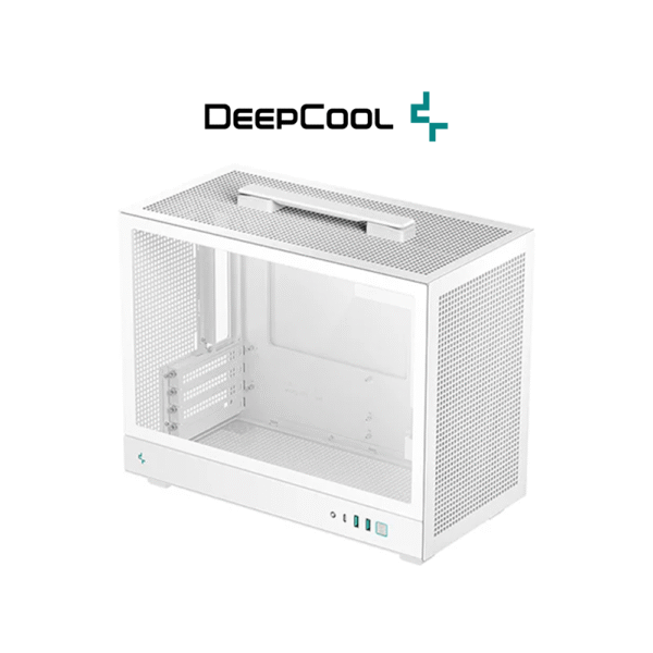 Deepcool CH160 PLUS Micro-ATX Tempered Glass PC Case (White)