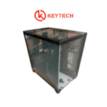 Keytech 011-V Triple BLACK Tempered Glass ATX Case PC Chassis  011v