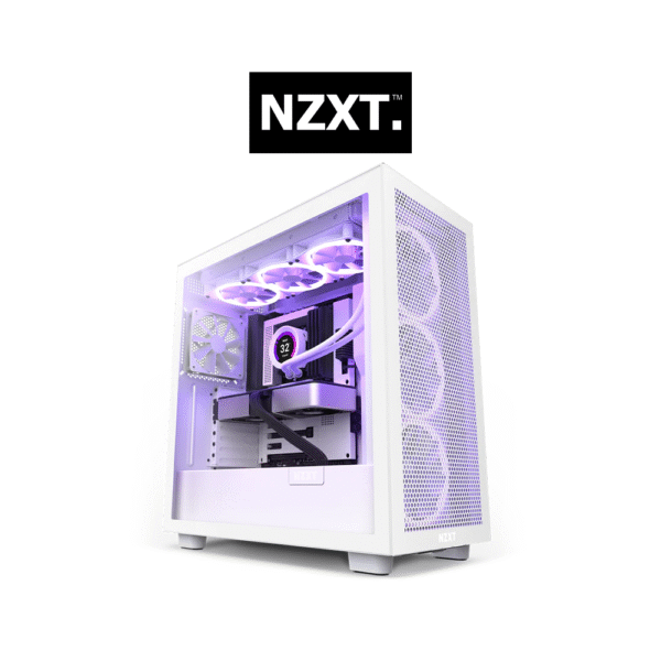 NZXT H7 Flow 2022 ATX Mid-Tower Airflow Mesh PC Case (White)