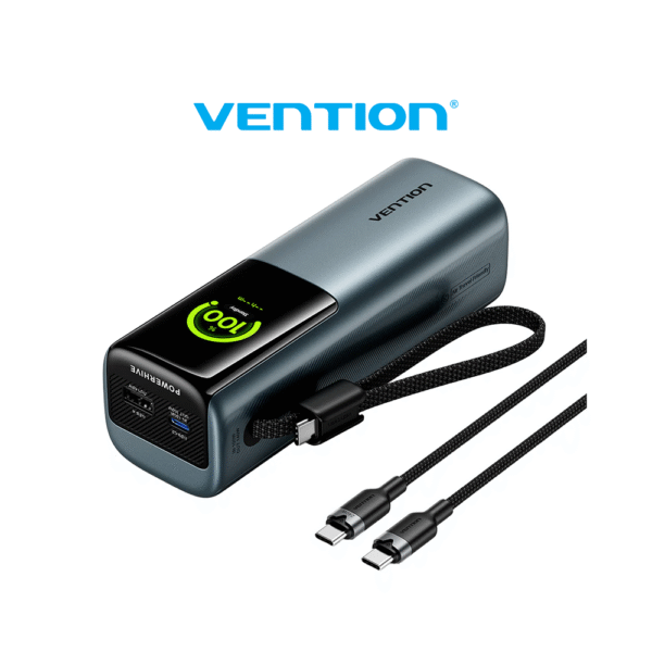 Vention 27000mAh 200w Digital Display Built In USB C Cable 5A Fast Charging Laptop Power Bank Powerbank