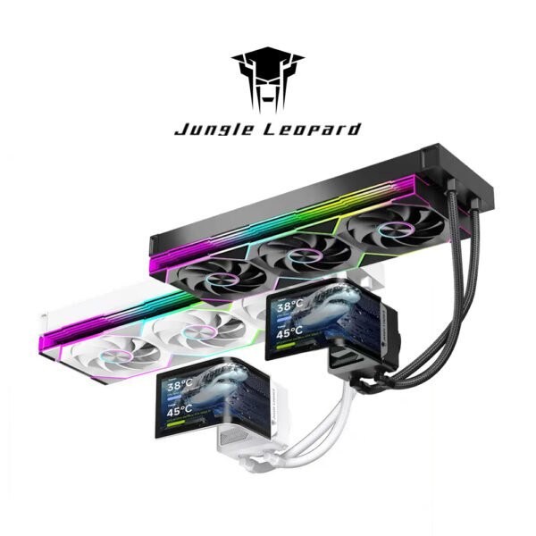 Jungle Leopard Chill Arc 360 w/ Curved AMOLED Screen Black | White Liquid Cooler AIO PC Cooler