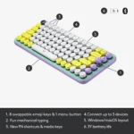 Logitech Pop Keys Wireless Mechanical Keyboard (Daydream Mint) - Image 3