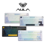 Aula F75 RGB Tri-Mode Type-C 75% 80-Key Gasket Structure Hot-Swap Mechanical Gaming Keyboard (Purple/Beige/Lightgreen, Light Blue/White/Black Purple, Black/Dark Blue/Orange, Blue/White/Dark Blue)