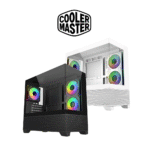 Cooler Master Elite 490 Tempered Glass with 3 ARGB Fans MATX PC Case (Black, White)