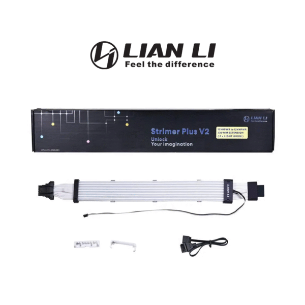 Lian Li Strimer Plus V2 16-8 12VHPWR to 12VHPWR 320MM ARGB Extension Cable