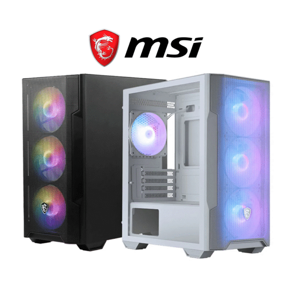 MSI MAG Forge M100R with RGB Fans Gaming Case (Black, White)