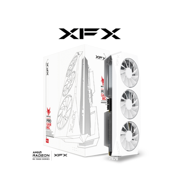XFX Mercury AMD Radeon RX 9070XT Swift 16GB White Gaming Edition Video Card RX9070XT