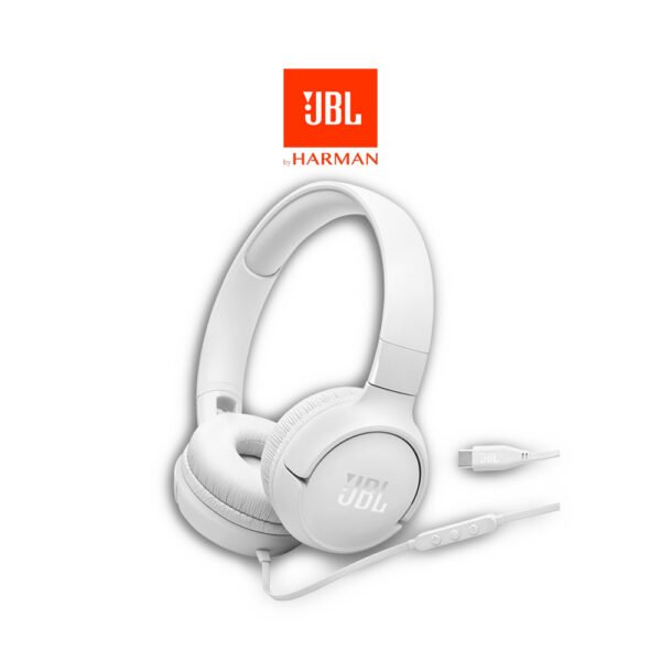 JBL Tune 520C USB Type C Wired On Ear Headphones Headset White