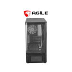 Agile DOME Curved Tempered Glass with 3 RGB Fans and Digital Display MATX PC Case (Black) - Image 2