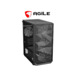 Agile NEST Tempered Glass with 4 RGB Fans MATX PC Case (Black)