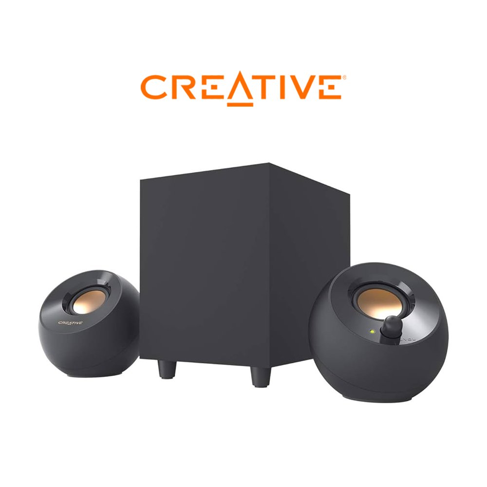 pebble+ 1 Creative Pebble Plus 2.1 USB Desktop Speakers with Subwoofer - Image 1