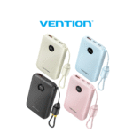 Vention Velo 10000mAh 22.5W Power Bank with Built-In Detachable USB-C Cable CCC Certified (FKAN0-C, FKAB0-C, FKAP0-C, FKAL0-C)