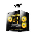 YGT N275 Micro ATX Dual Chamber MATX PC Case Black Chassis