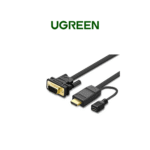 UGREEN HDMI TO VGA Converter Round Cable 1.5M (Black) (MM101/30449)