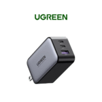 UGREEN Nexode 3-Port (USB-A + 2 USB-C) 65W Gan Tech Fast Charger (Black) (CD244/10334)