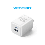 Vention 2-Port USB (C + A) GaN Charger (30W/30W) US Plug White (FEQW0-US)