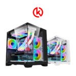 Keytech Robin Quad Dual Chamber MATX Black | White Case